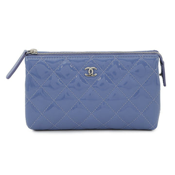 Double Zip Clutch With Chain Quilted