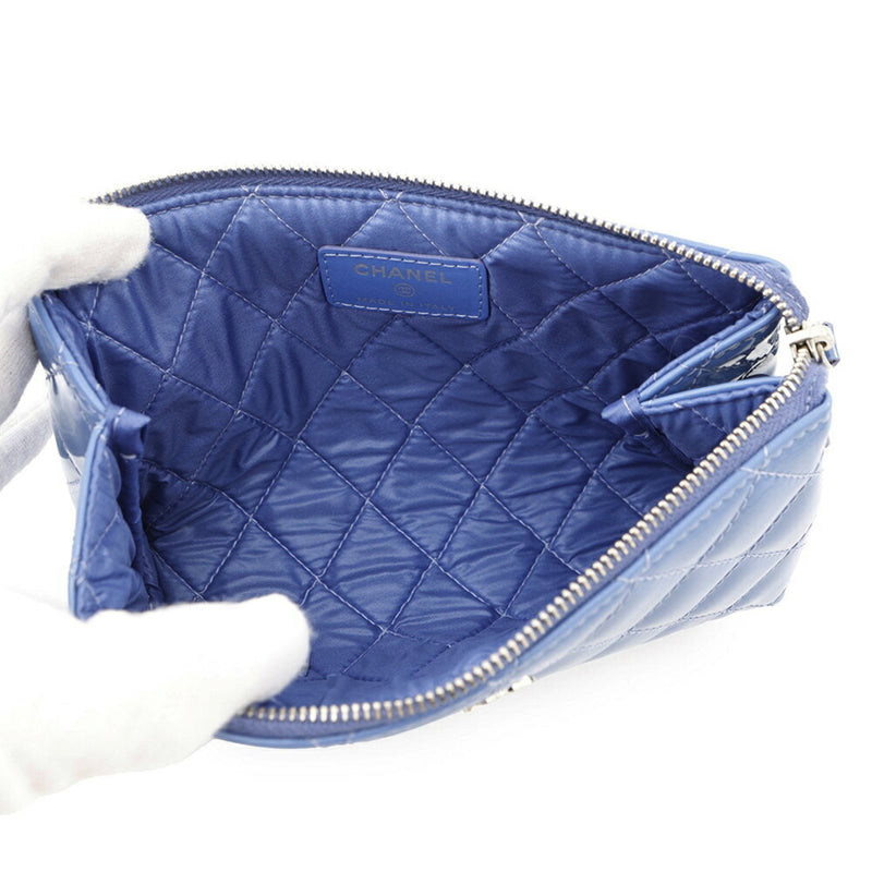 Double Zip Clutch With Chain Quilted