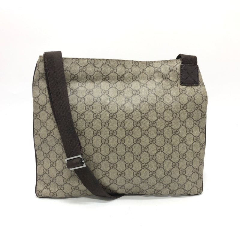 Zip Top Messenger Bag Gg Coated Canvas