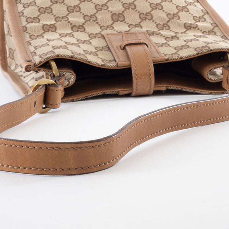 Web Strap Zip Messenger Bag Gg Canvas