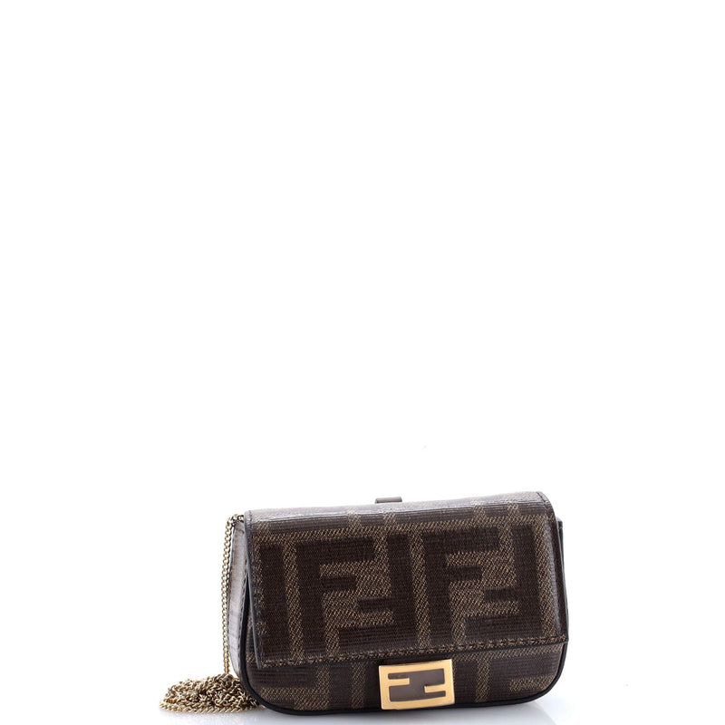 Chain Baguette Charm Bag Zucca Coated