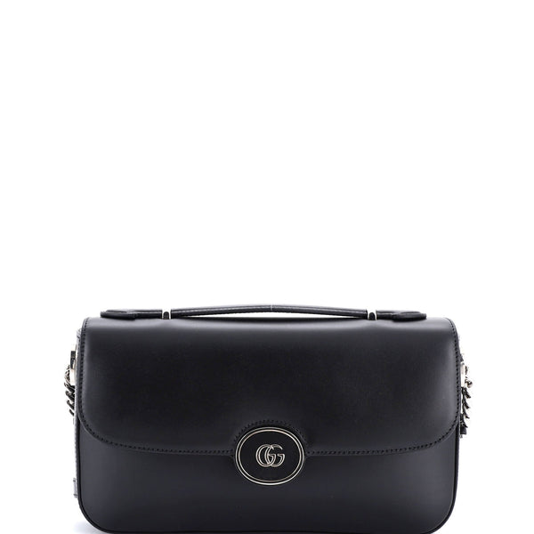 Petite Gg Flap Shoulder Bag Leather