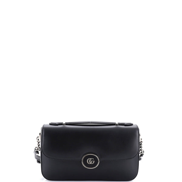 Petite Gg Flap Shoulder Bag Leather