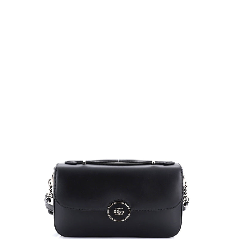 Petite Gg Flap Shoulder Bag Leather