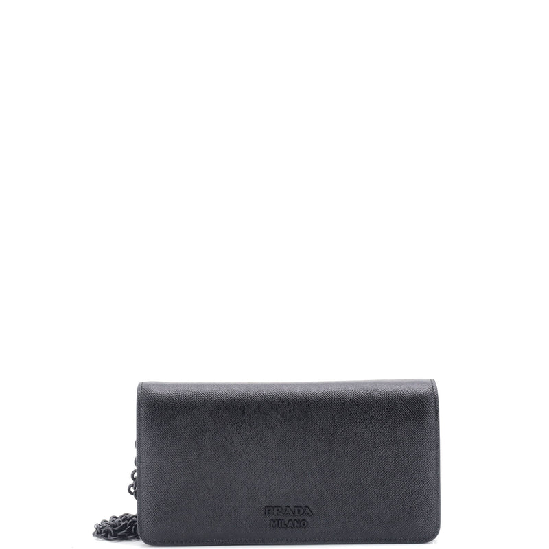 Chain Wallet Crossbody Saffiano Leather