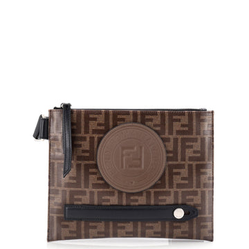 Ff Logo Stamp Flat Messenger Bag Zucca