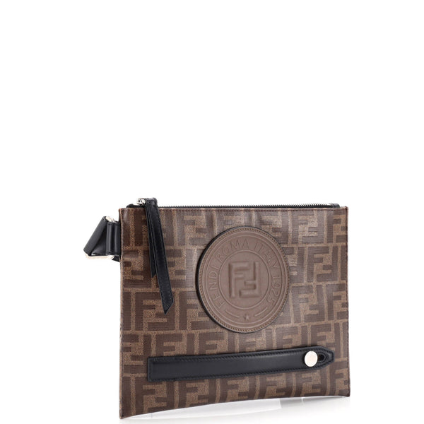 Ff Logo Stamp Flat Messenger Bag Zucca