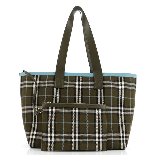 London Tote Check Canvas Medium