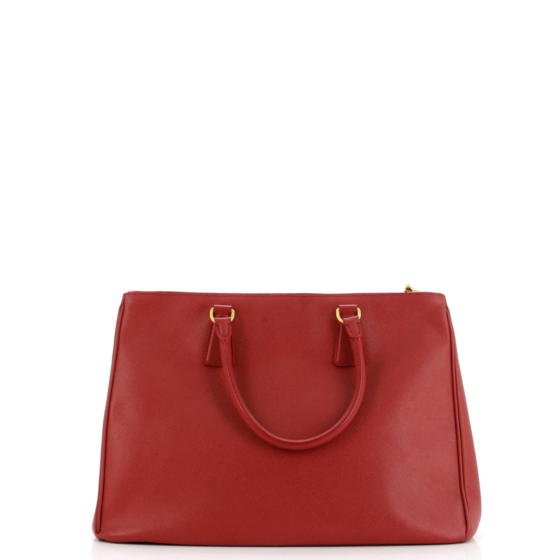 Double Zip Lux Tote Saffiano Leather