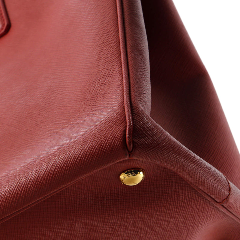 Double Zip Lux Tote Saffiano Leather