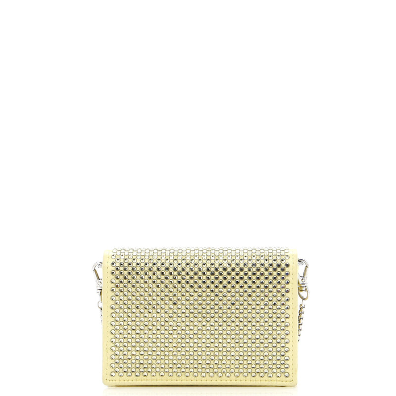 Flap Card Holder With Chain Satin