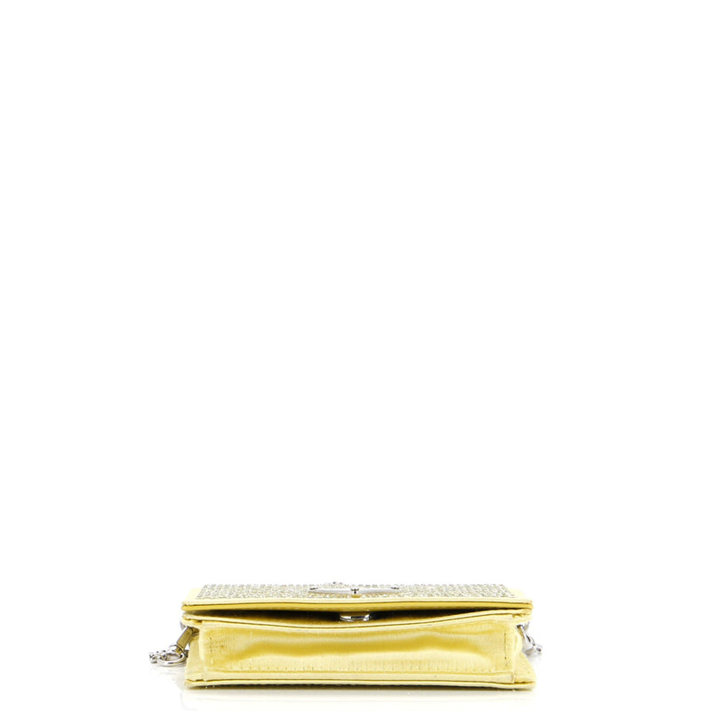 Flap Card Holder With Chain Satin