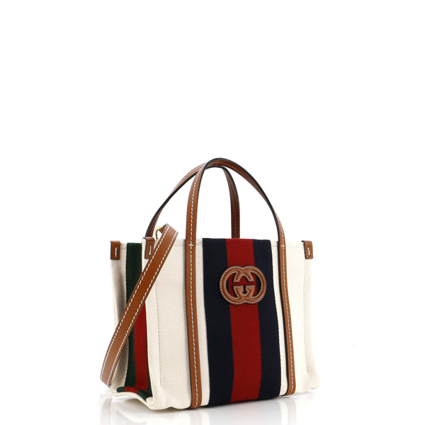 Interlocking G Web Tote Canvas Mini