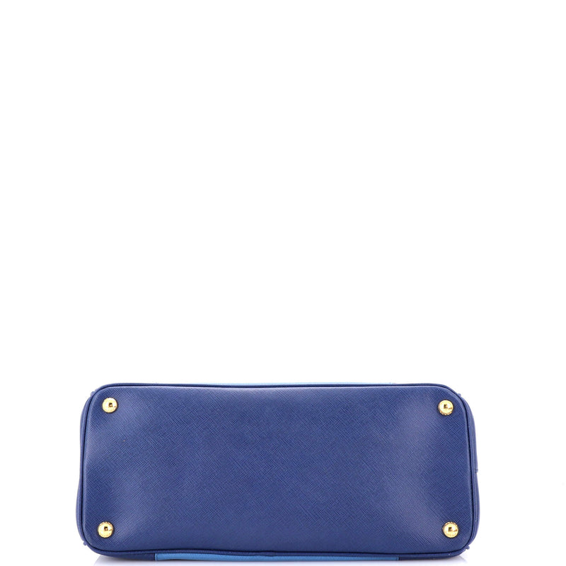Bicolor Double Zip Lux Tote Saffiano