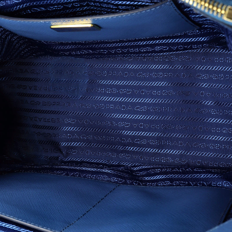 Bicolor Double Zip Lux Tote Saffiano