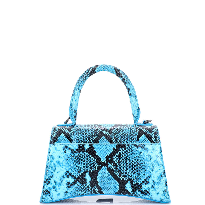 Hourglass Top Handle Bag Python Embossed