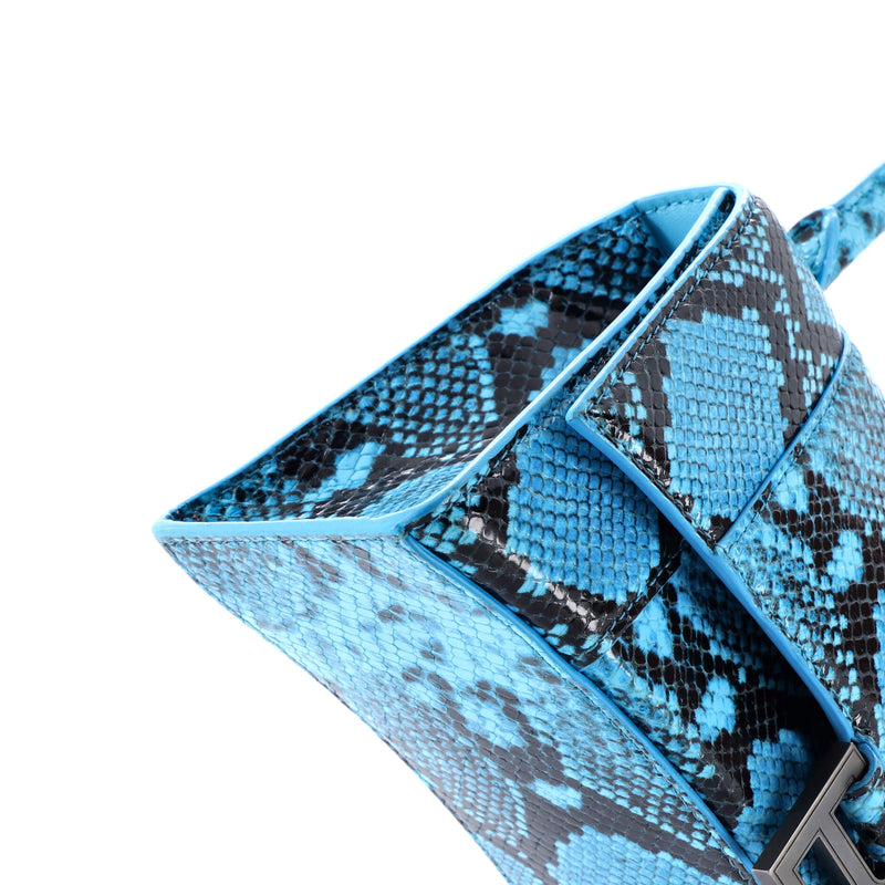 Hourglass Top Handle Bag Python Embossed