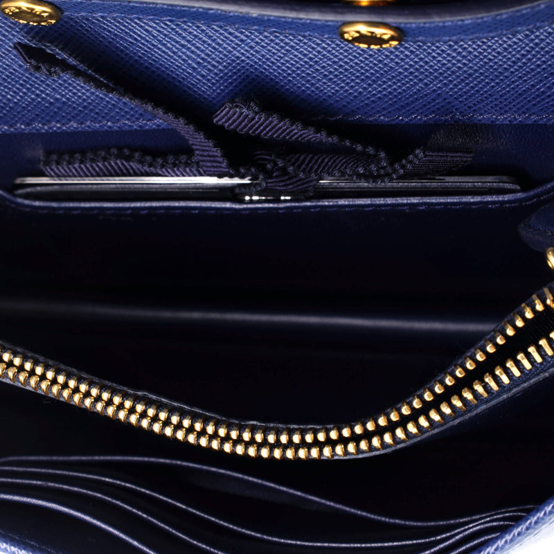 Chain Wallet Crossbody Saffiano Leather