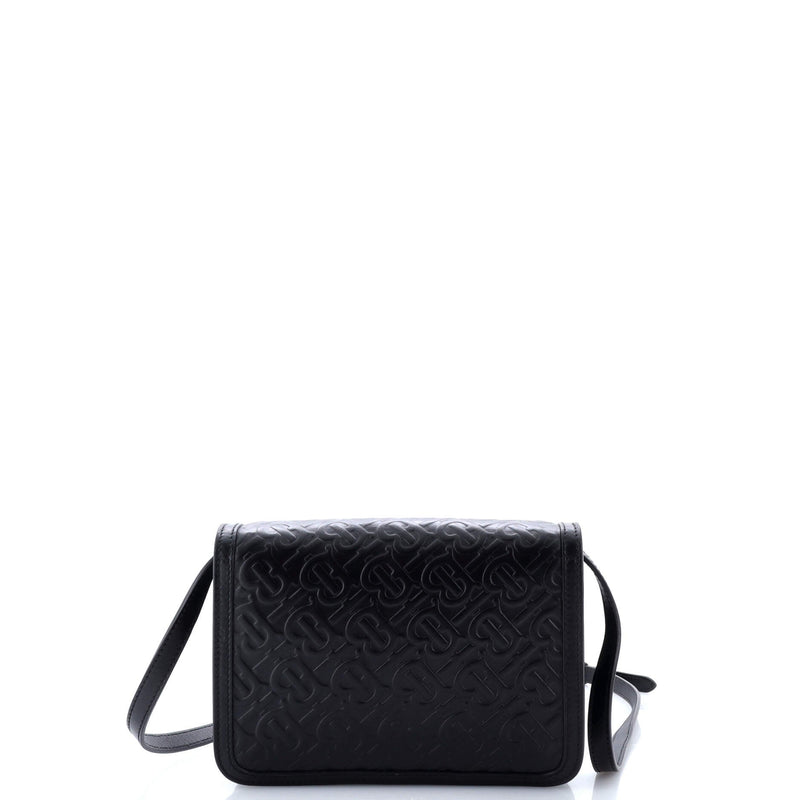 Tb Flap Bag Embossed Leather Small