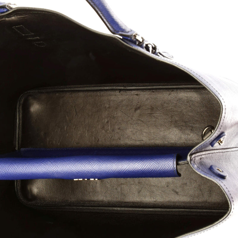 Belted Strap Cuir Double Tote Saffiano