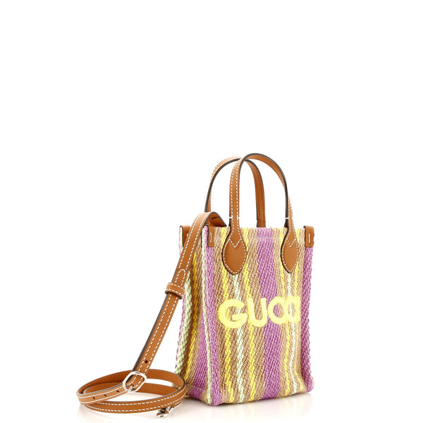 Logo Vertical Tote Jute Super Mini