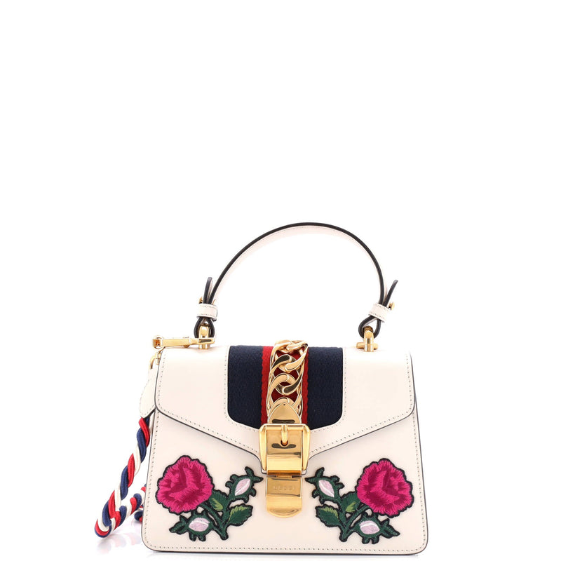 Sylvie Top Handle Bag Embroidered