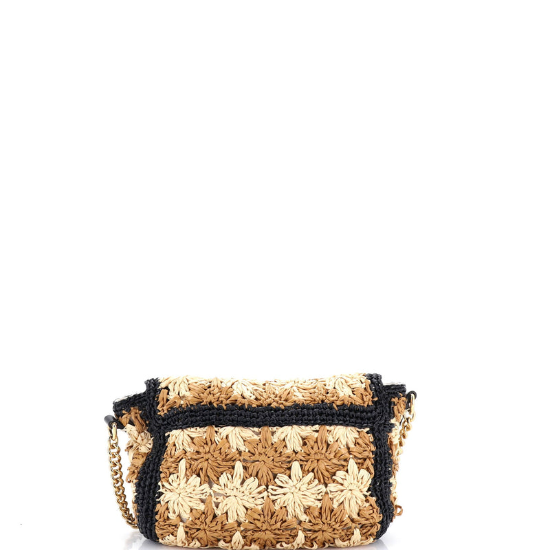 Gg Marmont Flap Bag Raffia Small