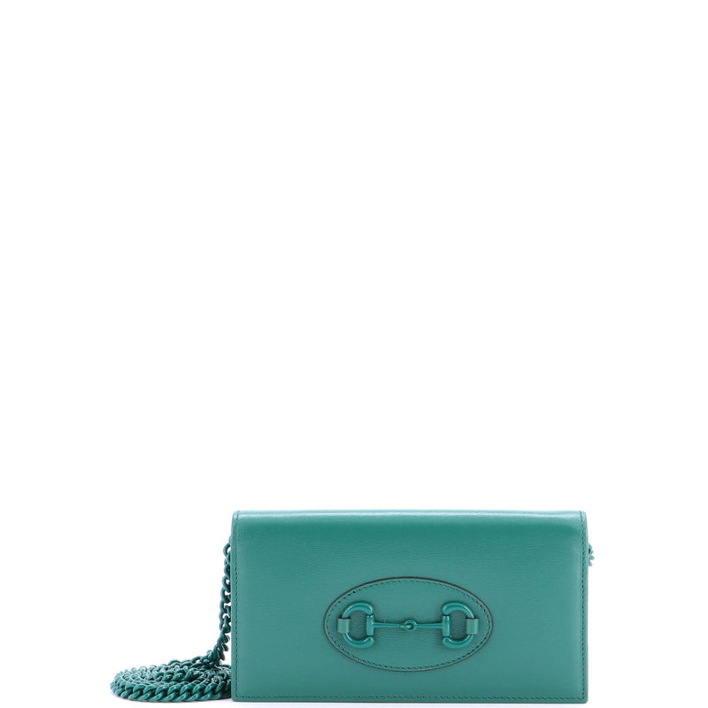 Horsebit Chain Wallet Leather