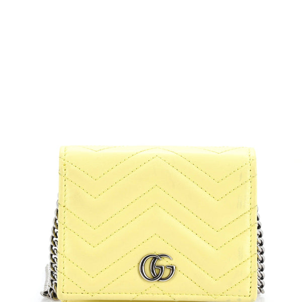 Gg Marmont Card Case On Chain Matelasse