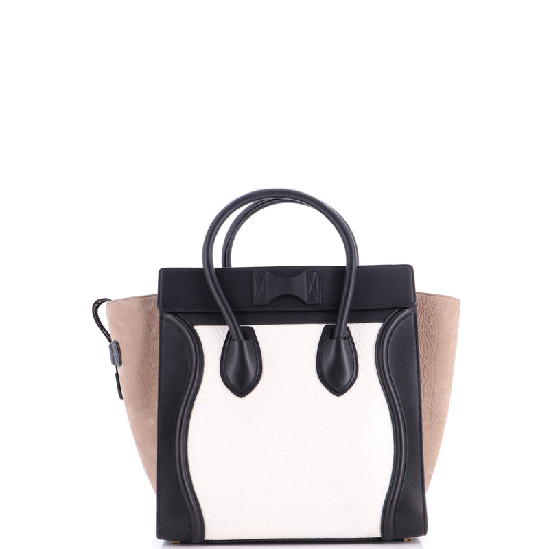 Tricolor Luggage Bag Leather Mini