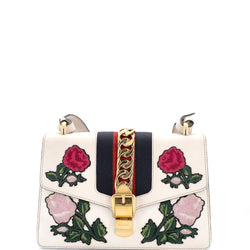 Sylvie Shoulder Bag Embroidered Leather
