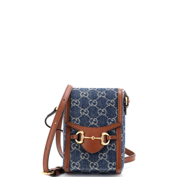 Horsebit Crossbody Bag Gg Denim Mini