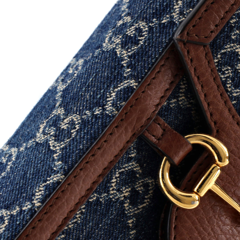 Horsebit Crossbody Bag Gg Denim Mini