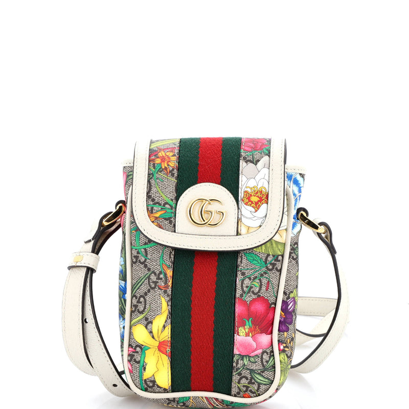 Ophidia Flap Phone Holder Crossbody Bag