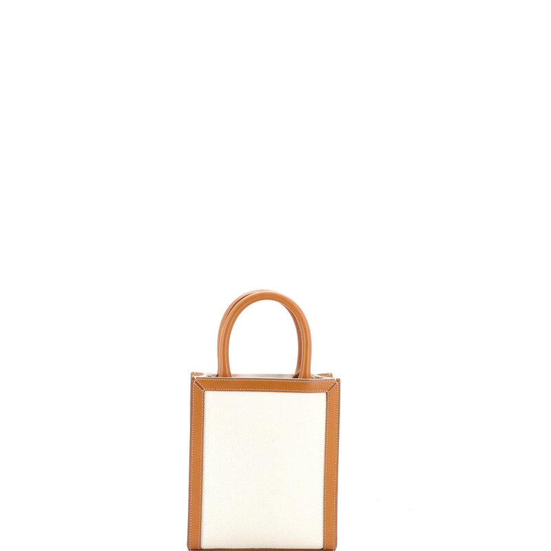 Vertical Cabas Tote Canvas With Leather
