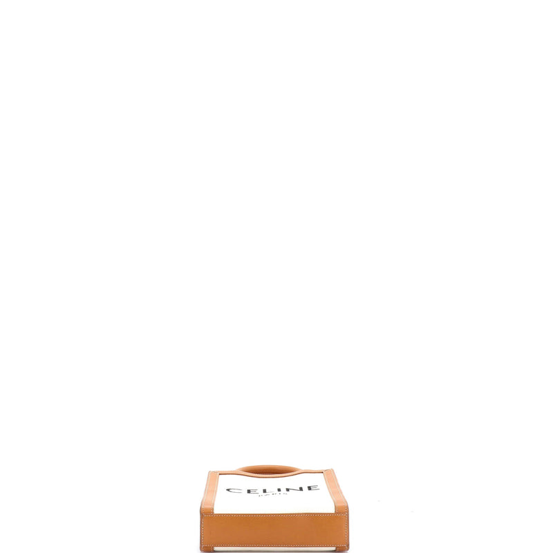 Vertical Cabas Tote Canvas With Leather