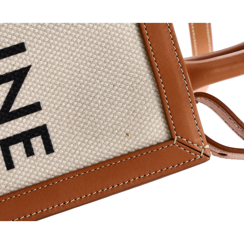 Vertical Cabas Tote Canvas With Leather