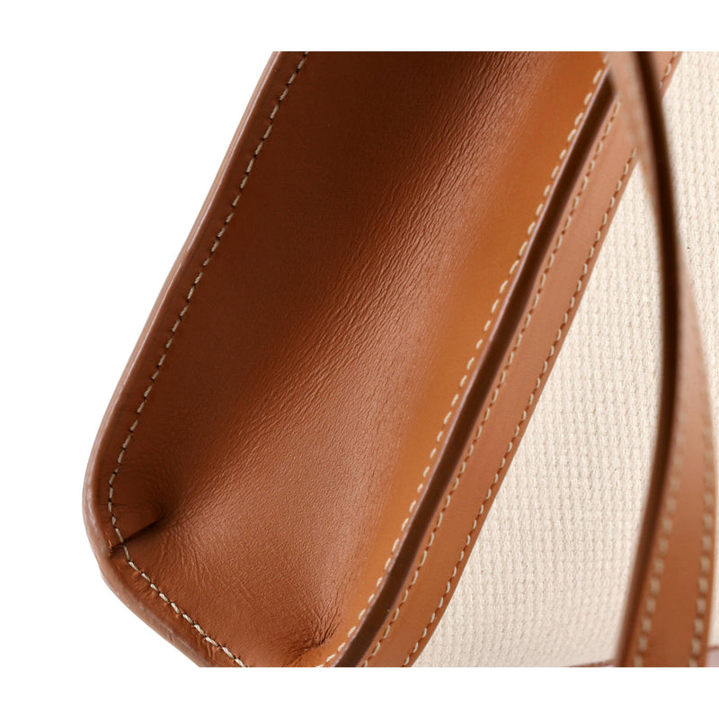 Vertical Cabas Tote Canvas With Leather