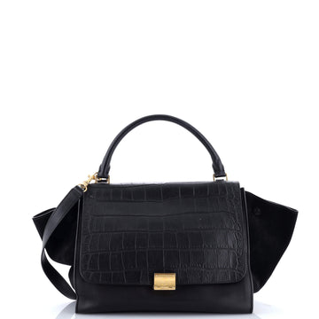 Trapeze Bag Crocodile Embossed Leather