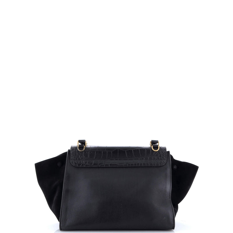 Trapeze Bag Crocodile Embossed Leather