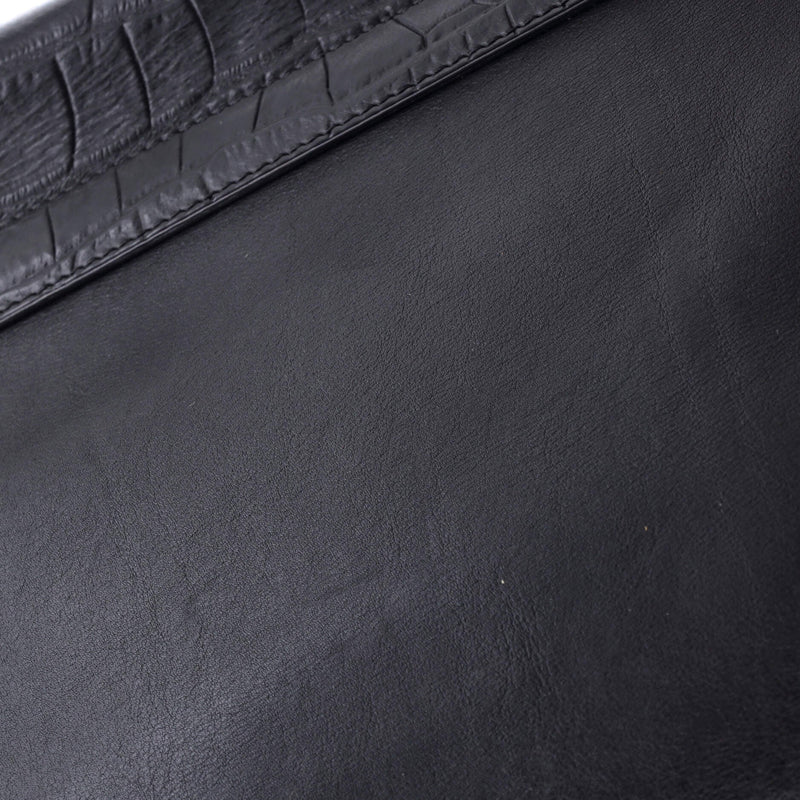 Trapeze Bag Crocodile Embossed Leather