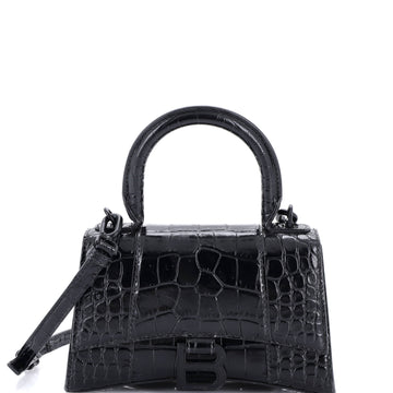 Hourglass Top Handle Bag Crocodile