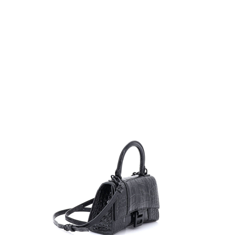 Hourglass Top Handle Bag Crocodile