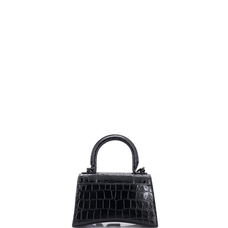 Hourglass Top Handle Bag Crocodile