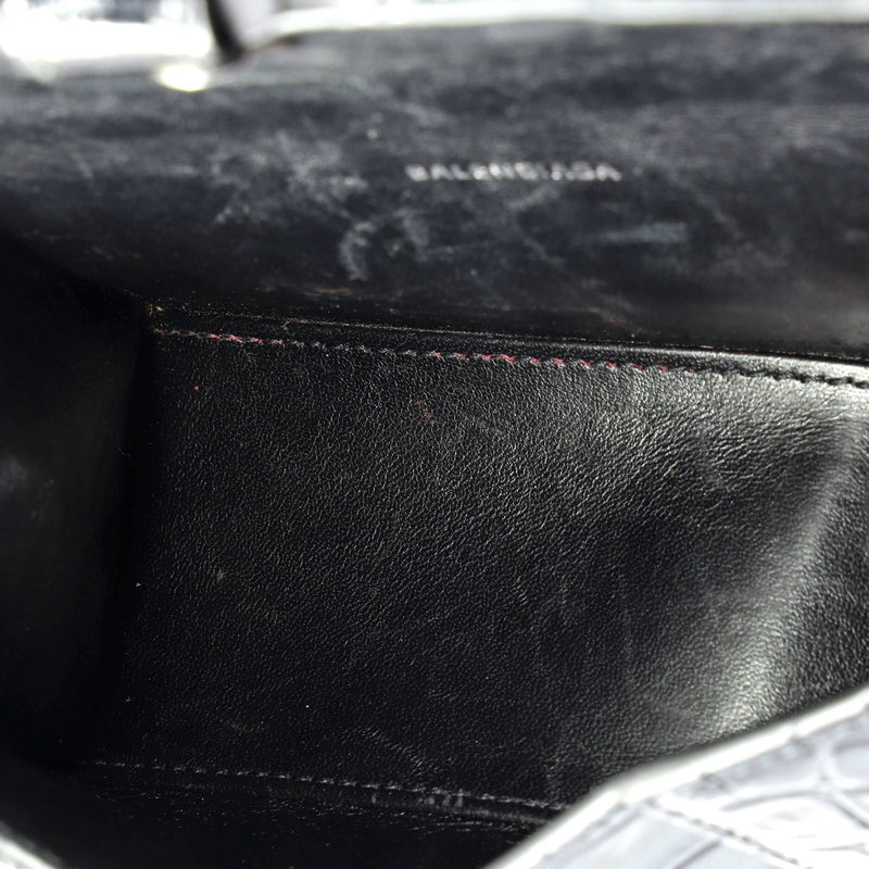 Hourglass Top Handle Bag Crocodile