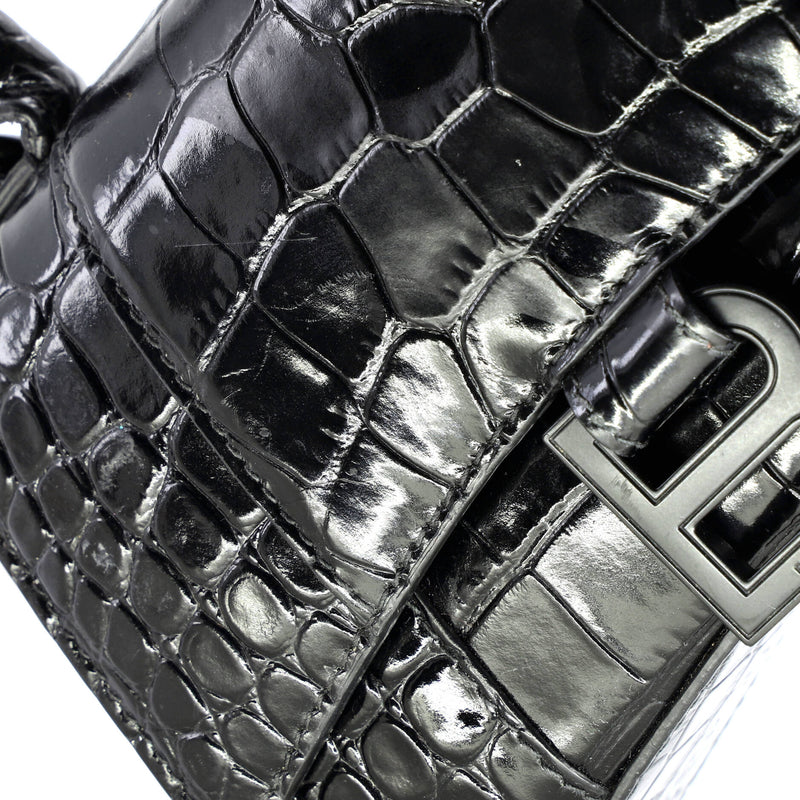 Hourglass Top Handle Bag Crocodile
