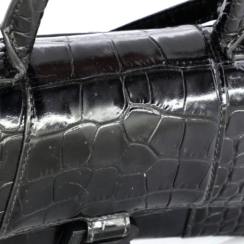 Hourglass Top Handle Bag Crocodile