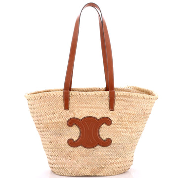 Triomphe Basket Shoulder Bag Raffia With