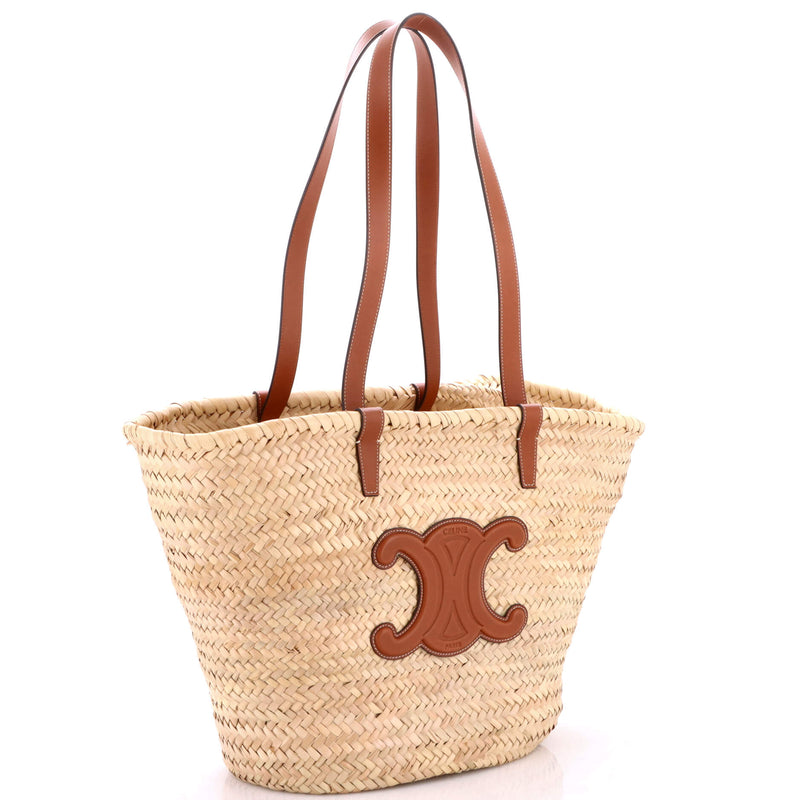 Triomphe Basket Shoulder Bag Raffia With