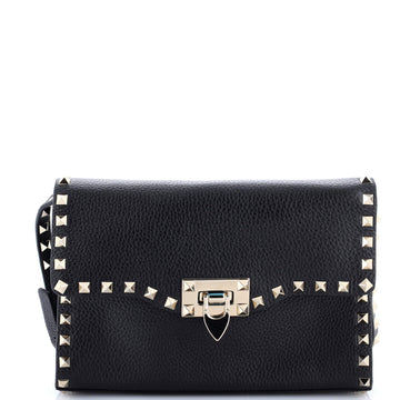 Rockstud Flip Lock Flap Bag Leather